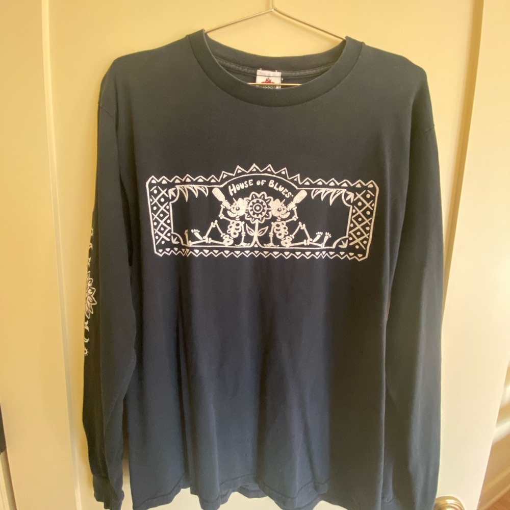 Vintage House of Blues Black Long Sleeve Graphic Tee